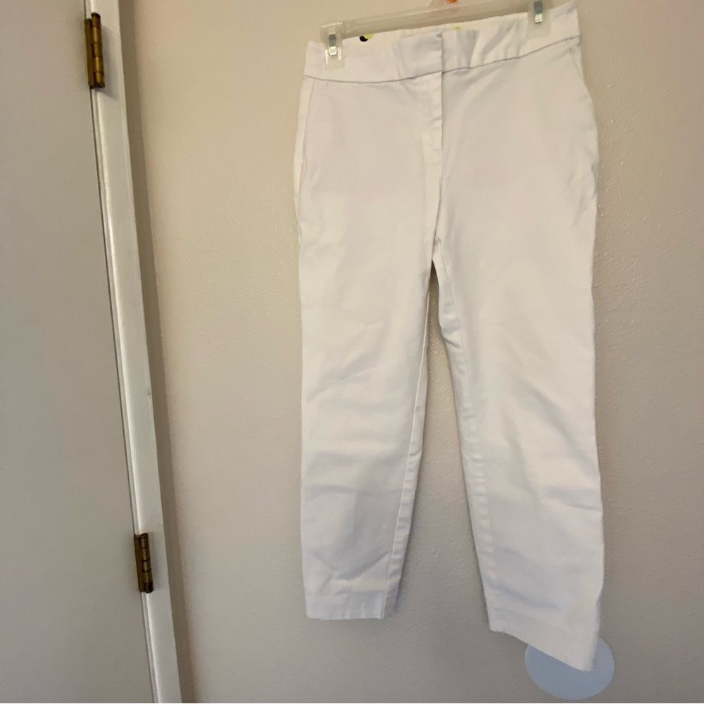 Boden White Chino coastal dress pants trouser slacks cropped mid rise 4R